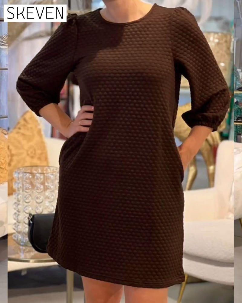 Elegant Solid Color Dress