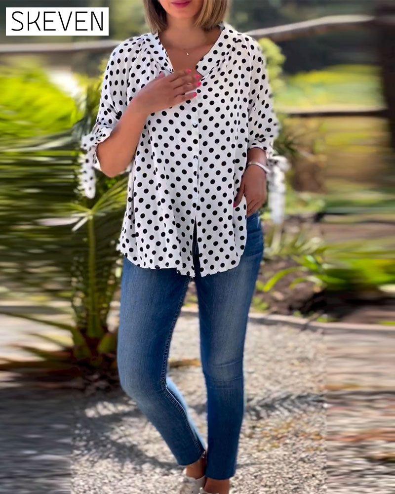 Kurzarmhemd mit Polka-Dot-Print