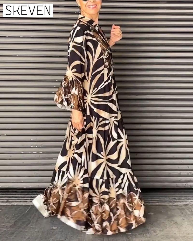 Loose Printed Vacation Dress
