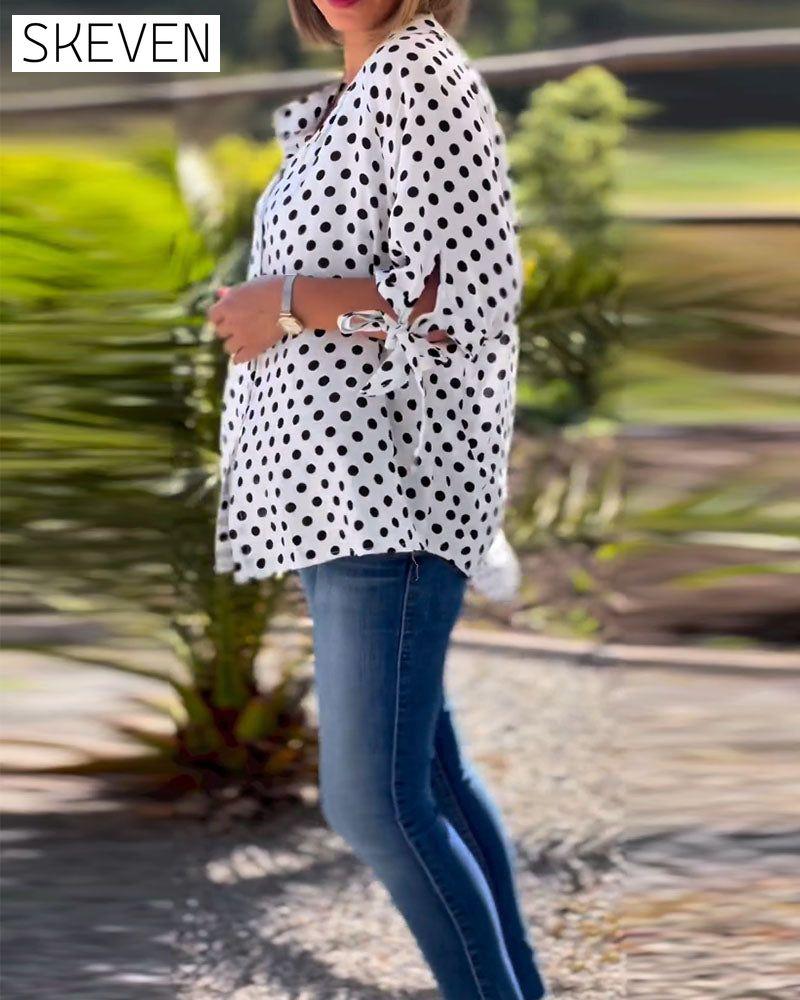 Kurzarmhemd mit Polka-Dot-Print