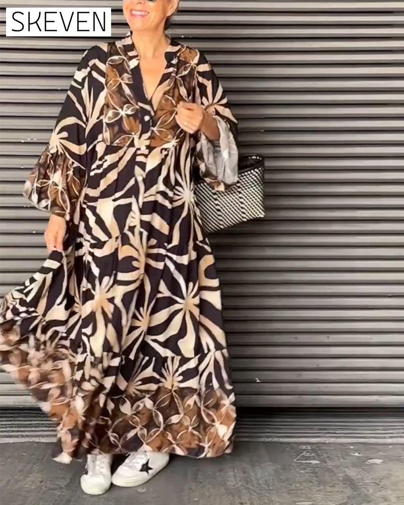 Loose Printed Vacation Dress