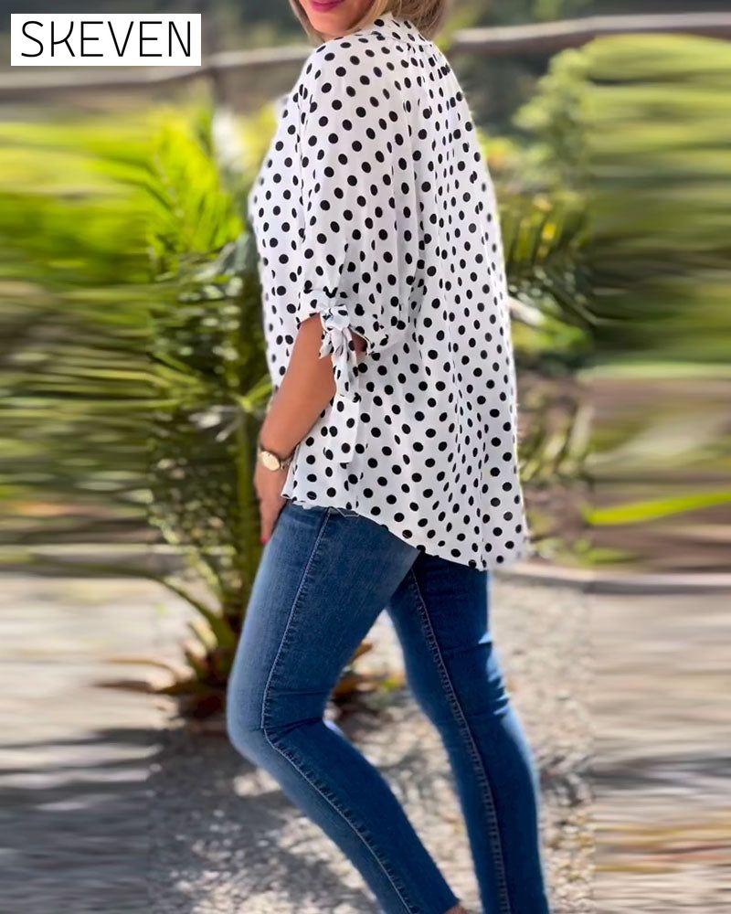 Kurzarmhemd mit Polka-Dot-Print