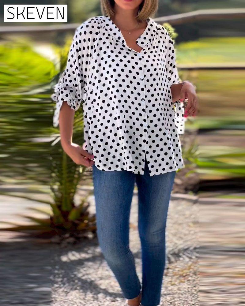 Kurzarmhemd mit Polka-Dot-Print