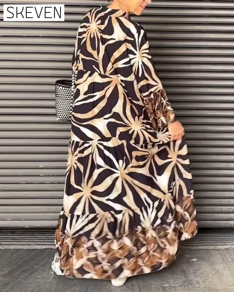 Loose Printed Vacation Dress