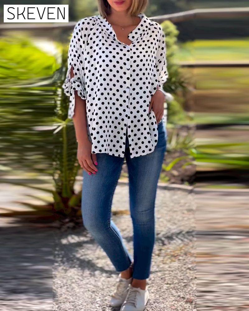 Kurzarmhemd mit Polka-Dot-Print
