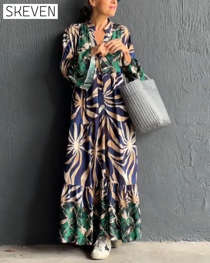 Loose Printed Vacation Dress