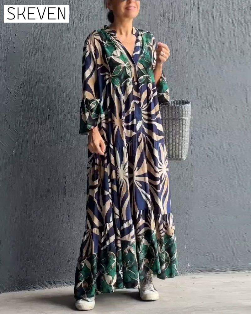 Loose Printed Vacation Dress