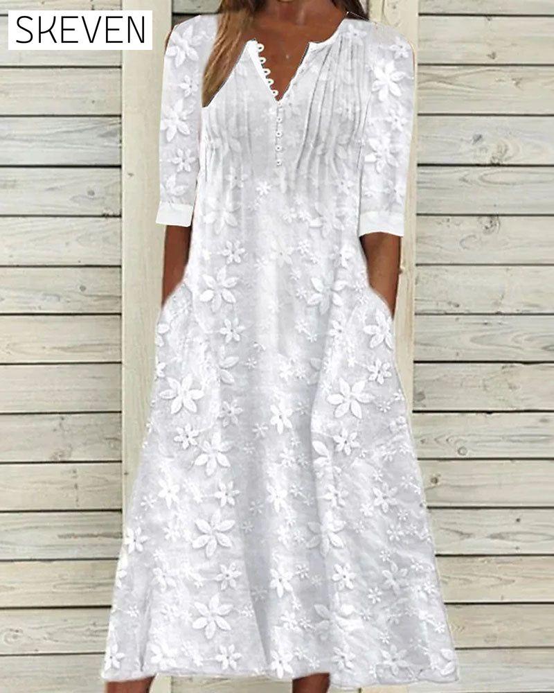 Trendy lace pocket dress 23BF Casual Dresses Clothes Dresses Spring Summer