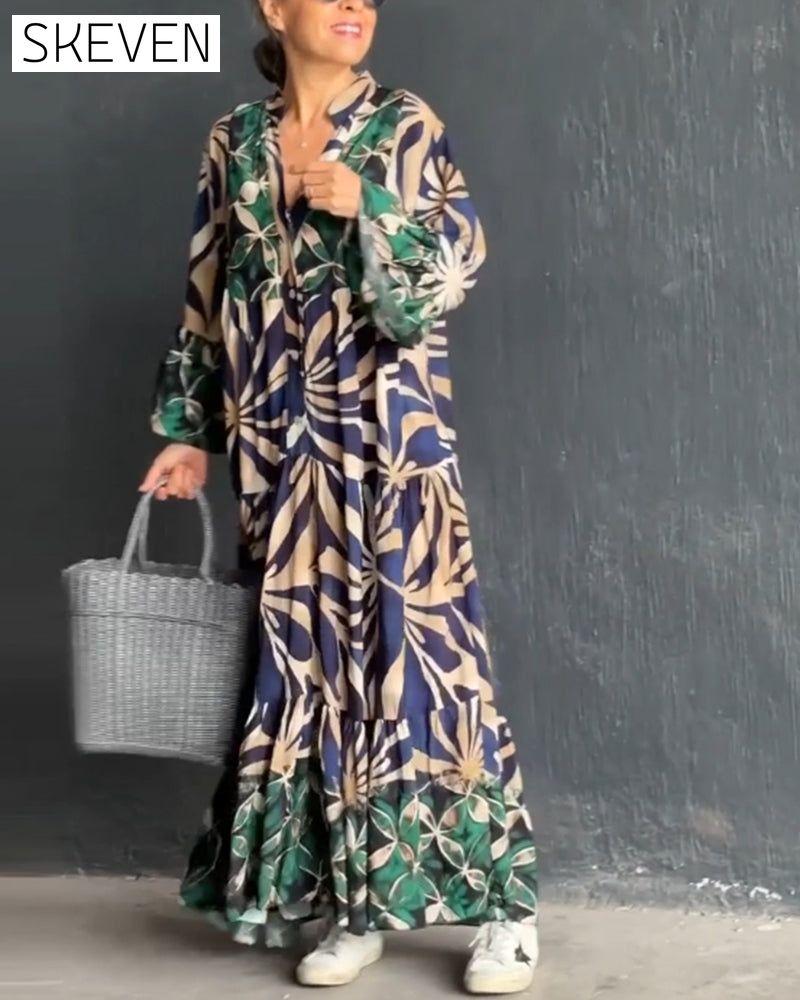 Loose Printed Vacation Dress