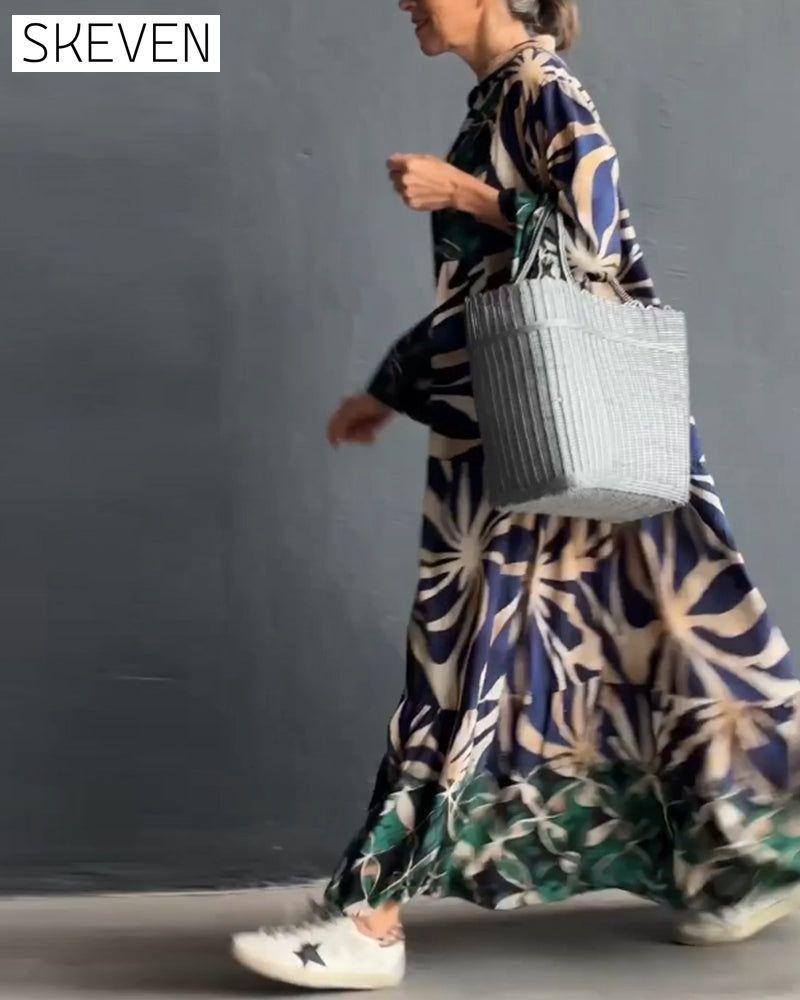 Loose Printed Vacation Dress