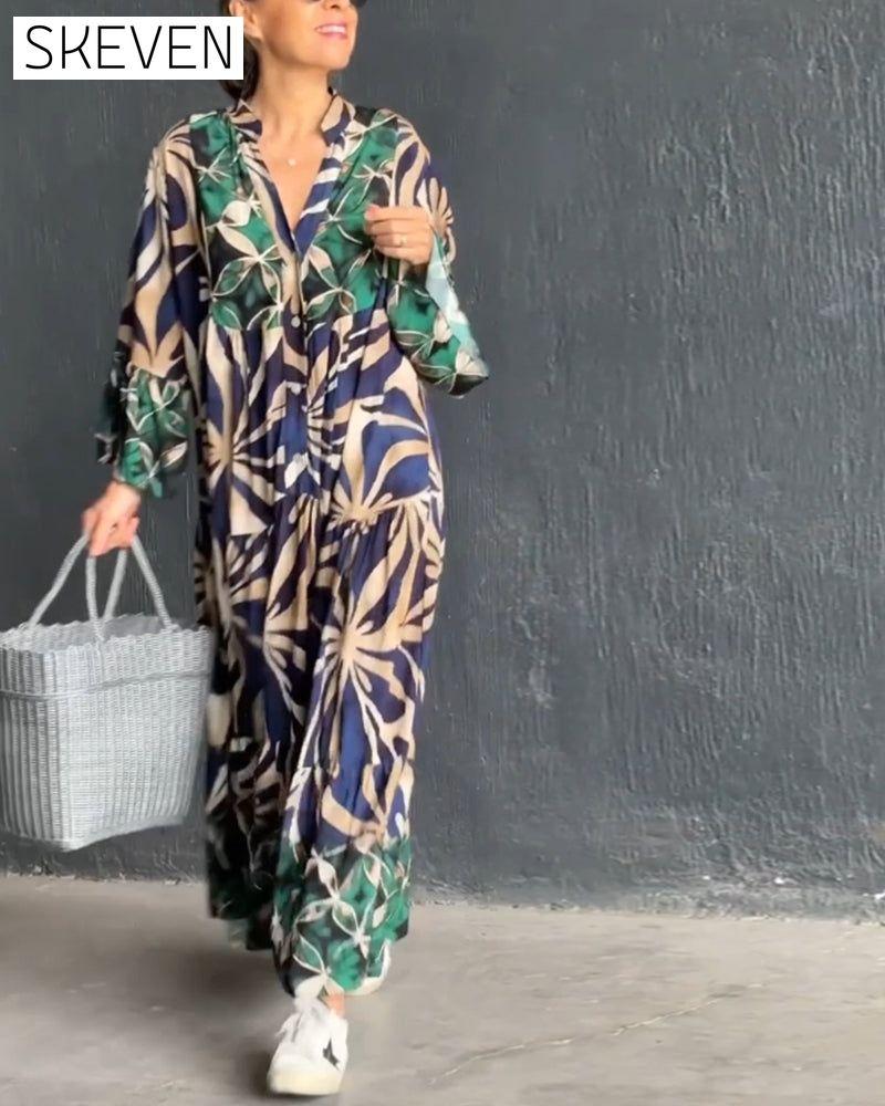 Loose Printed Vacation Dress