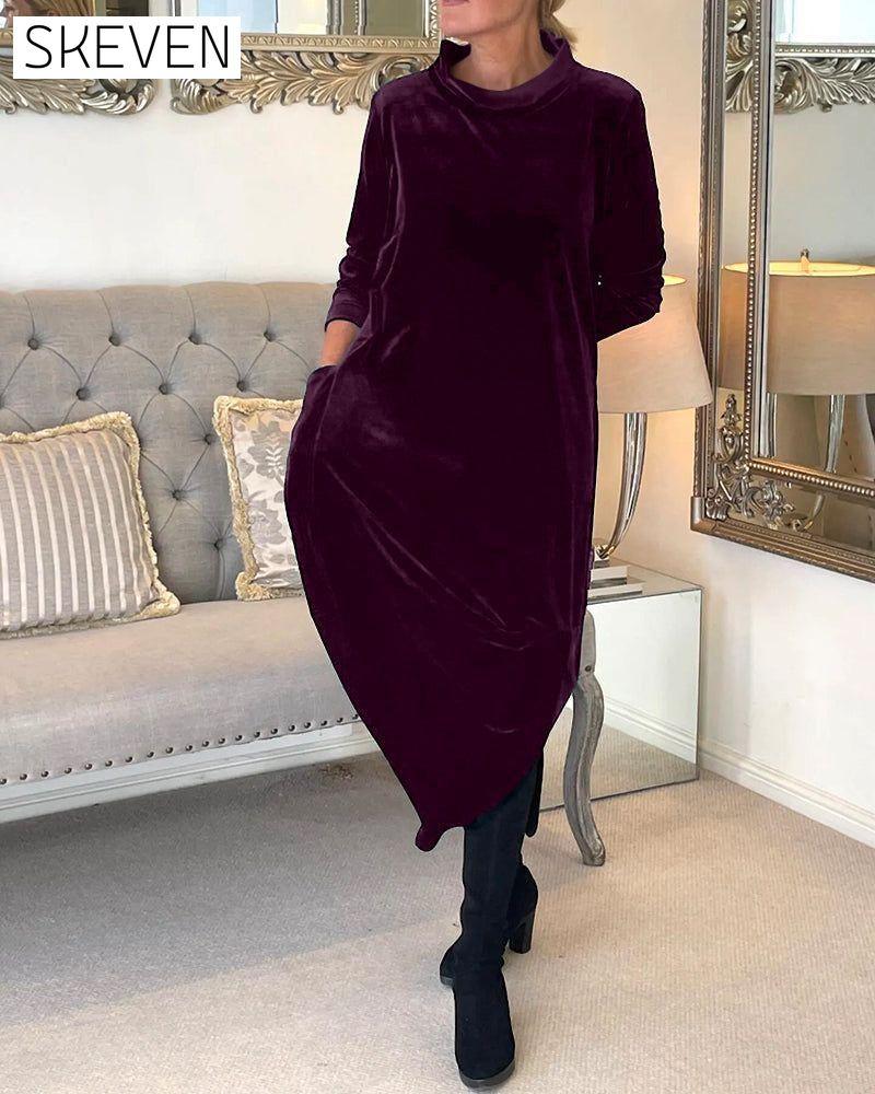 Pocket stand collar dress 2023 f/w 23BF casual dress casual dresses clothes Dresses evening dresses