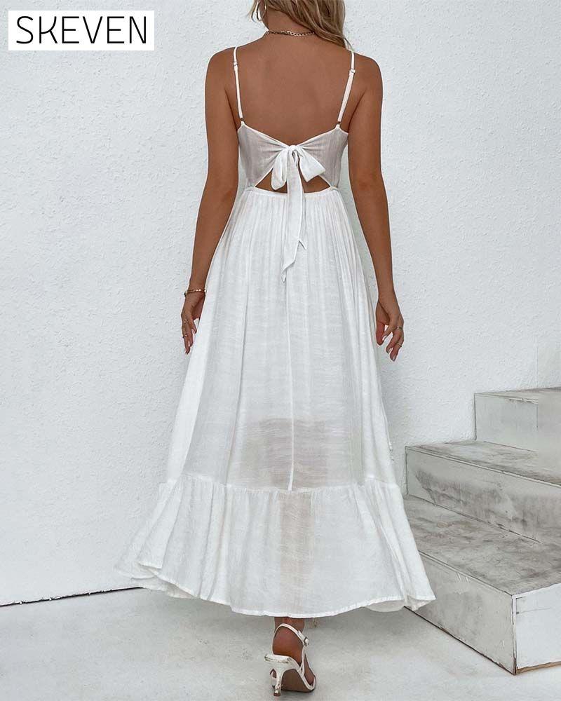 Elegantes, einfarbiges Spitzenkleid mit Trägern
