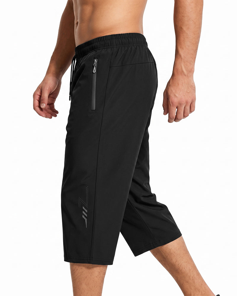 Elastic Waist Pocket Zipper Drawstring Pants