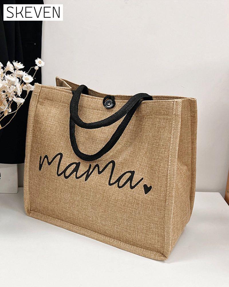Tragbare Leinen-Schultertasche mit großem Fassungsvermögen