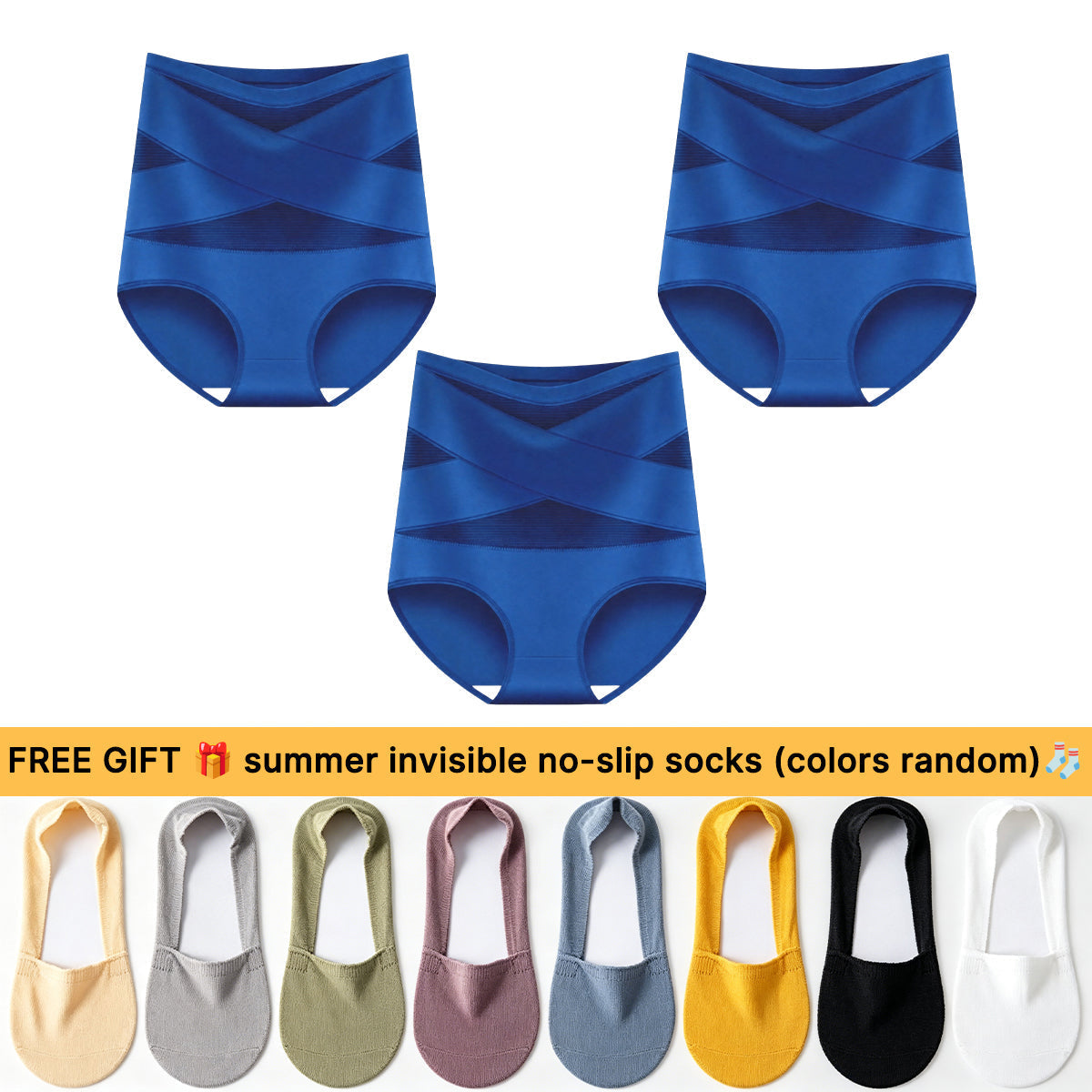 💖💖Last Day-Buy 1 Get 3 Packs💖Plus-Size High-Waist Cross Tummy Control Panties