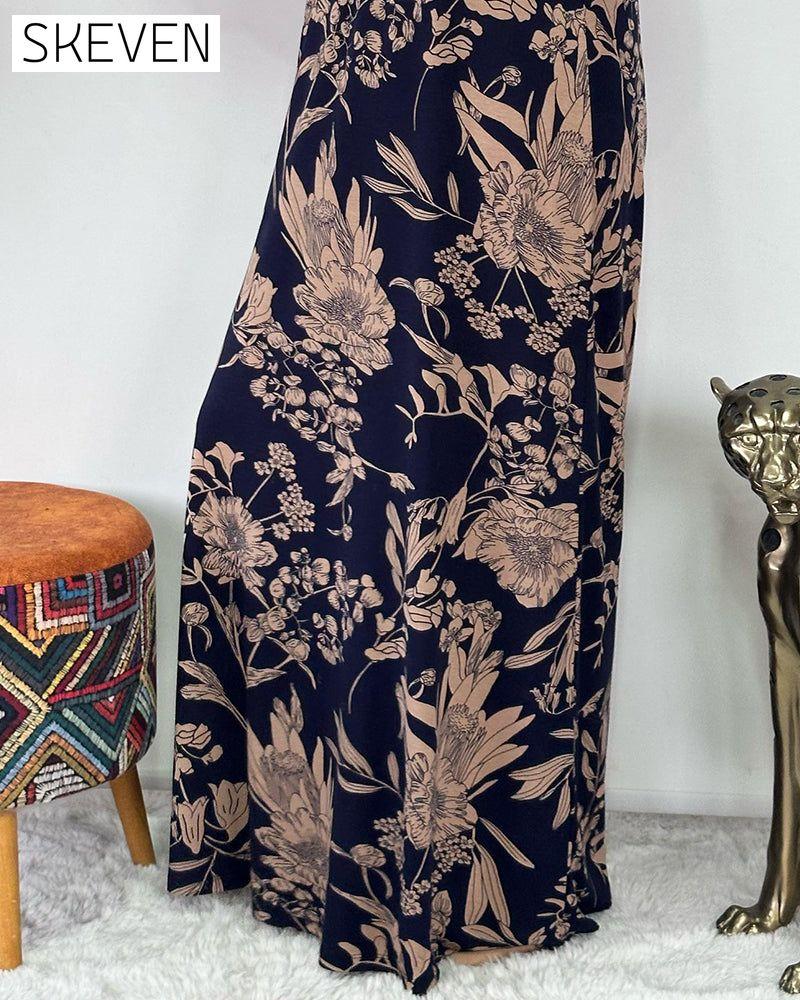 Round neck floral pattern dress