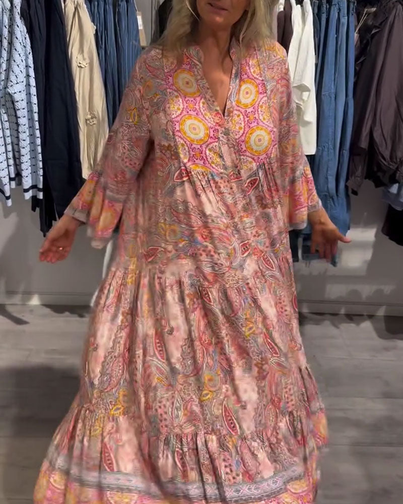 Casual Vacation Long Printed Dress