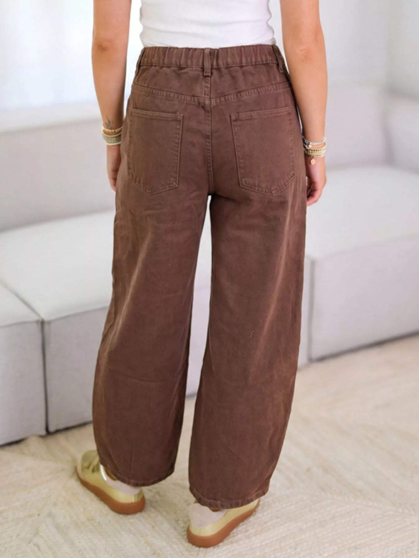Wide-Leg Jeans with Front Patch Pockets