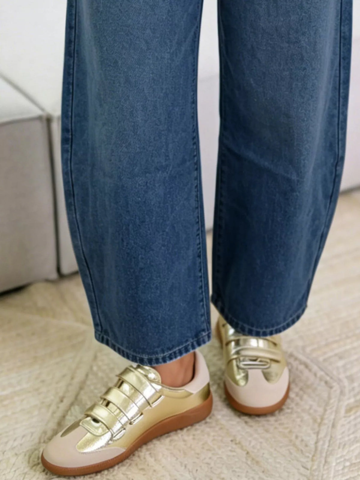 Wide-Leg Jeans with Front Patch Pockets