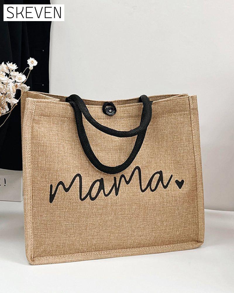 Tragbare Leinen-Schultertasche mit großem Fassungsvermögen
