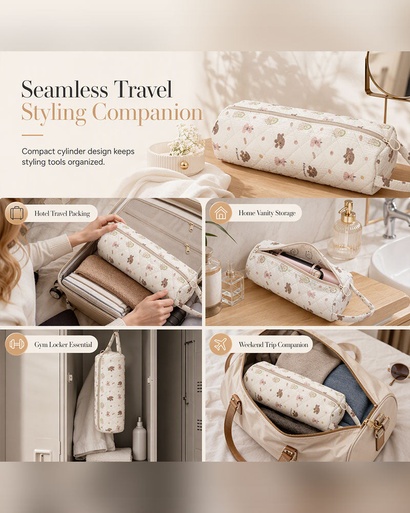 Portable Quilted Travel Storage Bag