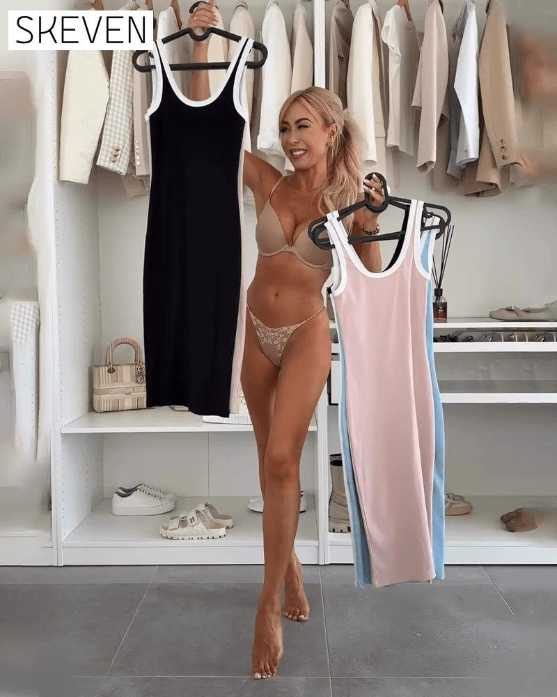 Figurbetontes Kleid mit U-Ausschnitt