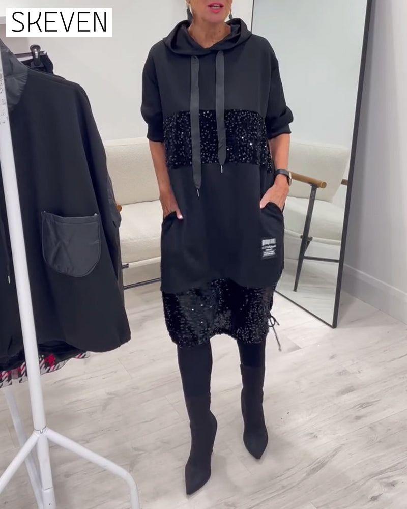 Hooded Fashion Patchwork Dress