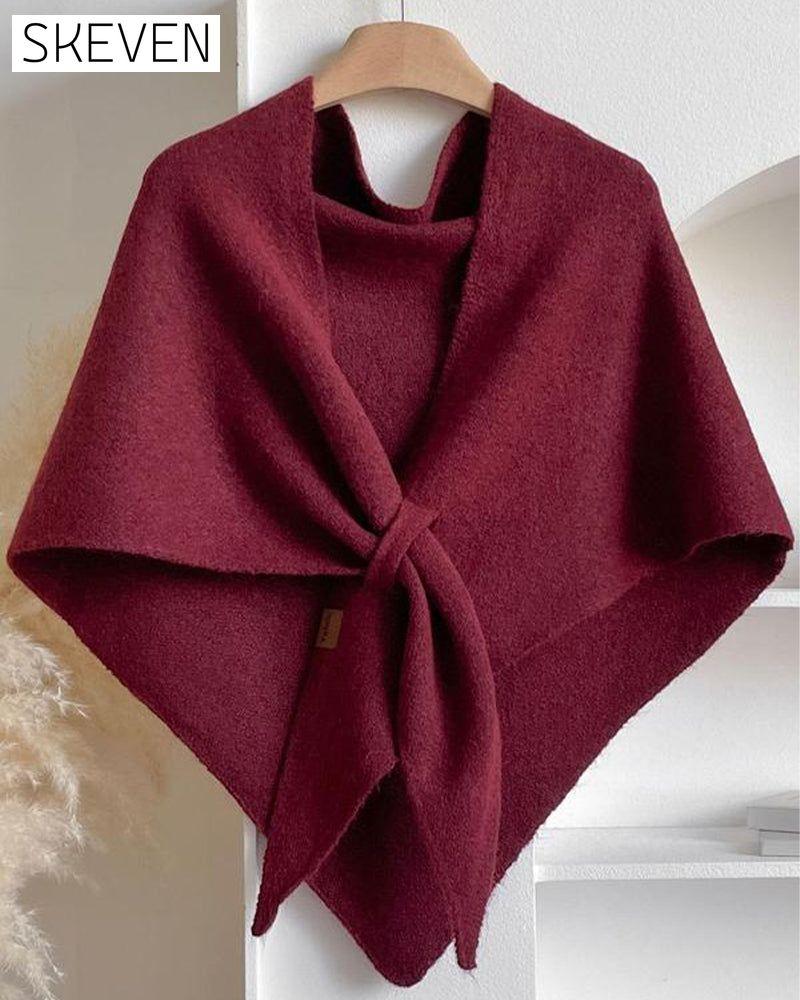 Fashion Solid Triangle Shawl Cloak
