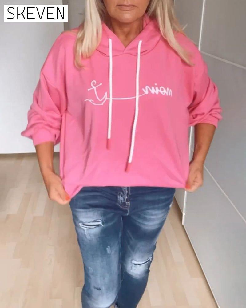 Loose anchor print hoodies