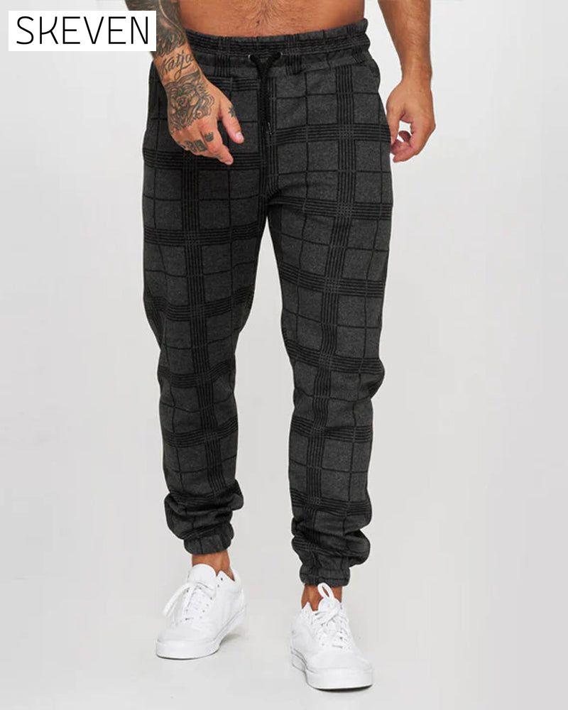 Men's plaid casual pants