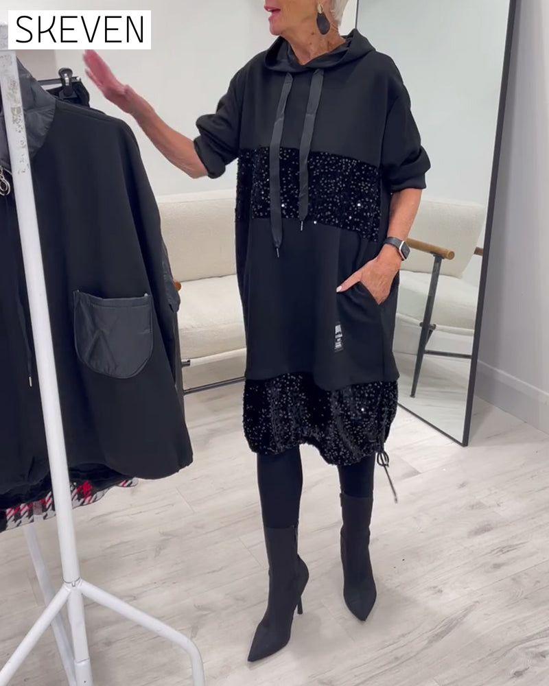 Hooded Fashion Patchwork Dress