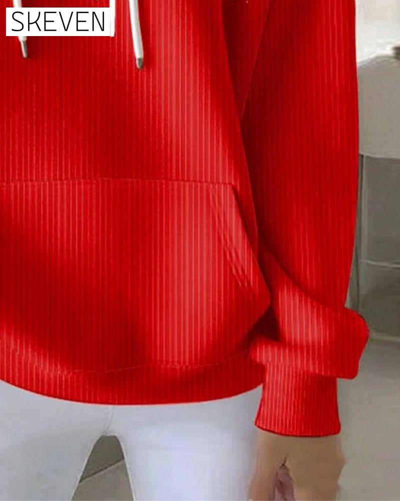 Casual Lettering Long-Sleeved Hoodie