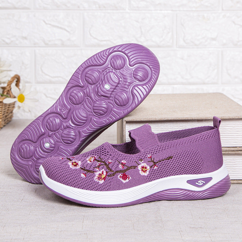 Casual Slip-on Shoes With Shallow Openings And Embroidery