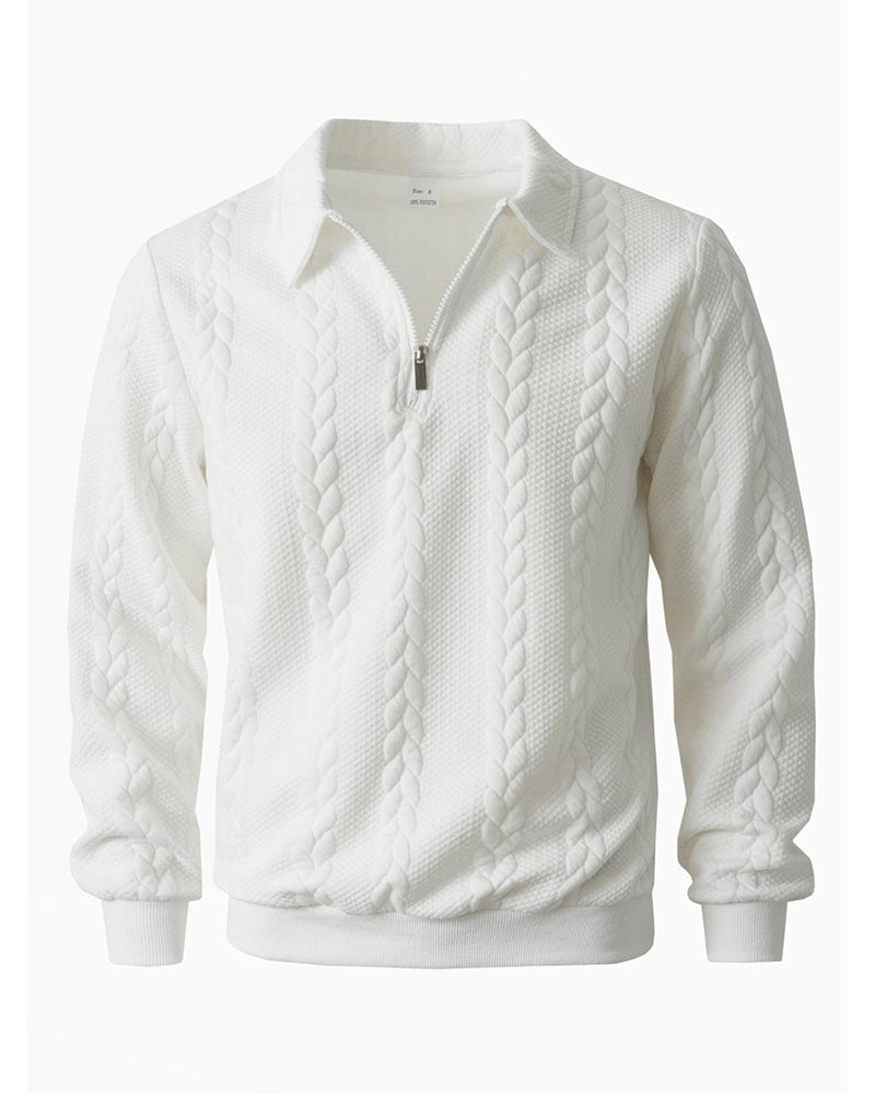 Lapel Half Zipper Casual Hoodie
