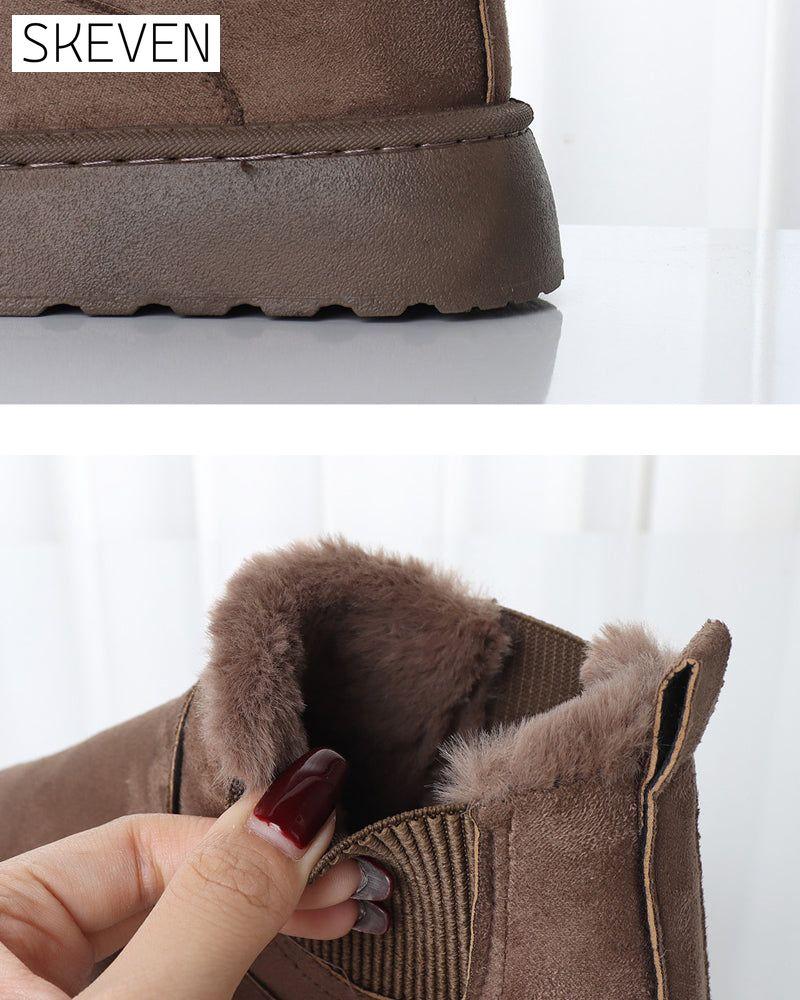 Thick-soled solid color snow boots