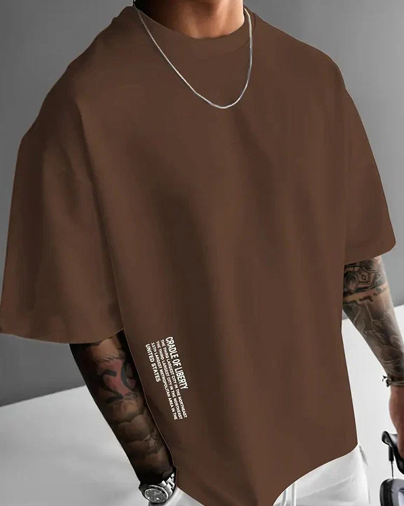 Men's Loose Fit Drop Shoulder Casual T-Shirt