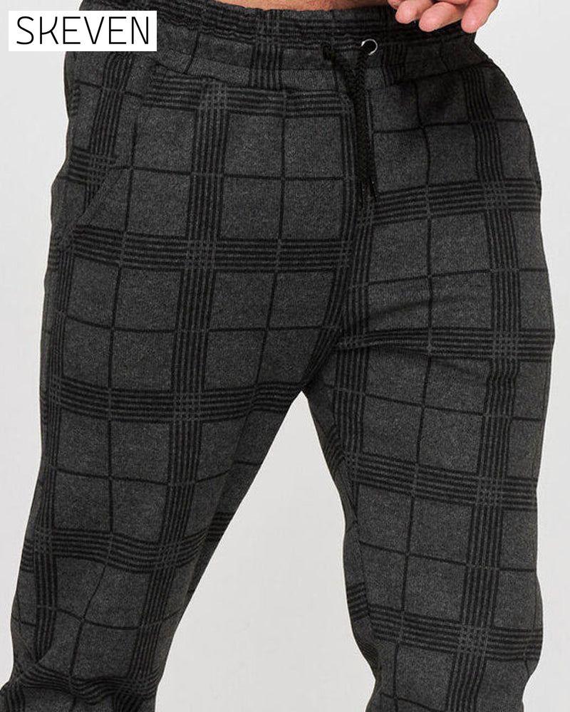 Men's plaid casual pants