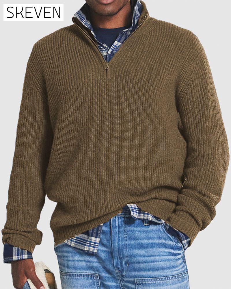 Herren-Business-Casual-Pullover mit Reißverschluss