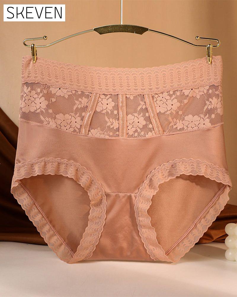 Damen-Slips mit hoher Taille und Spitze