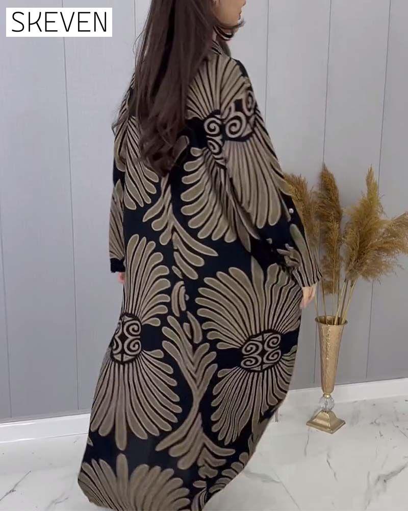 Retro loose dress with lapel 2024 f/w casual dresses spring
