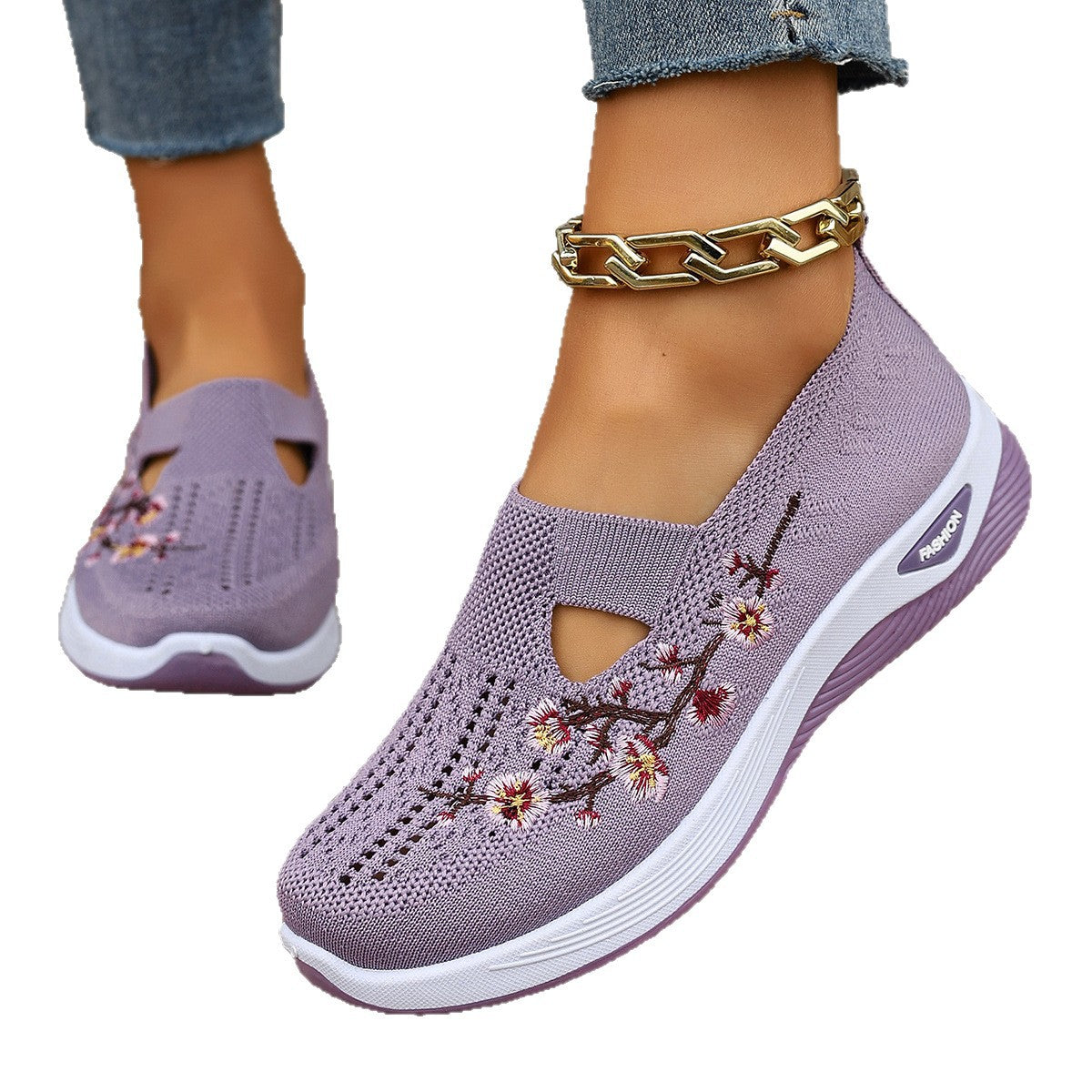 Low-cut Embroidered Breathable Casual Shoes