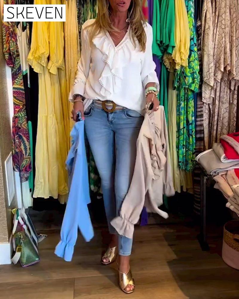 Designerblusen mit Rüschen für Damen