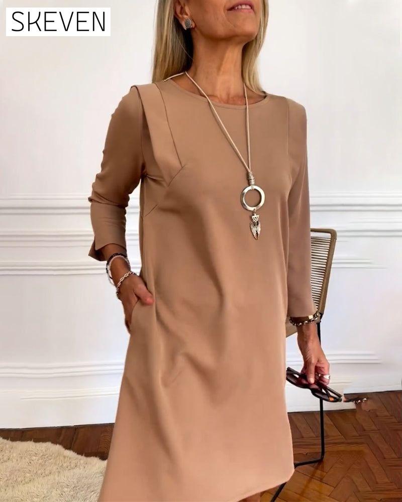 Robe élégante droite à manches longues