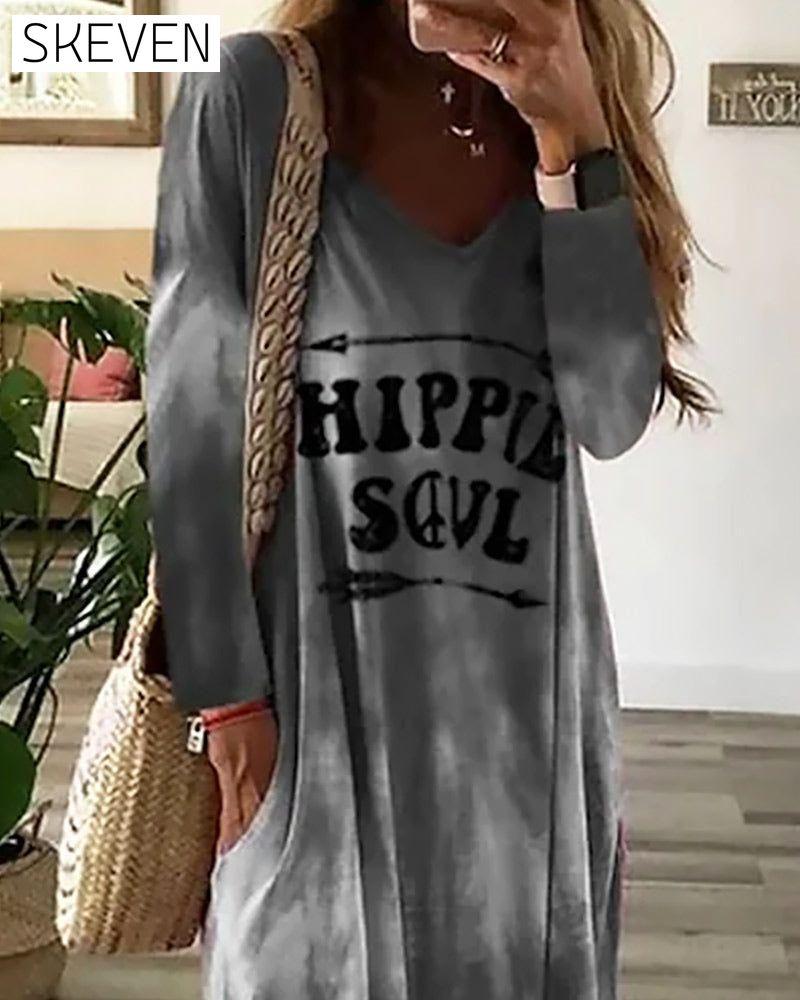 V-neck slit pocket dress 2023 F/W 23BF Casual Dresses Clothes discount Dresses Spring Summer
