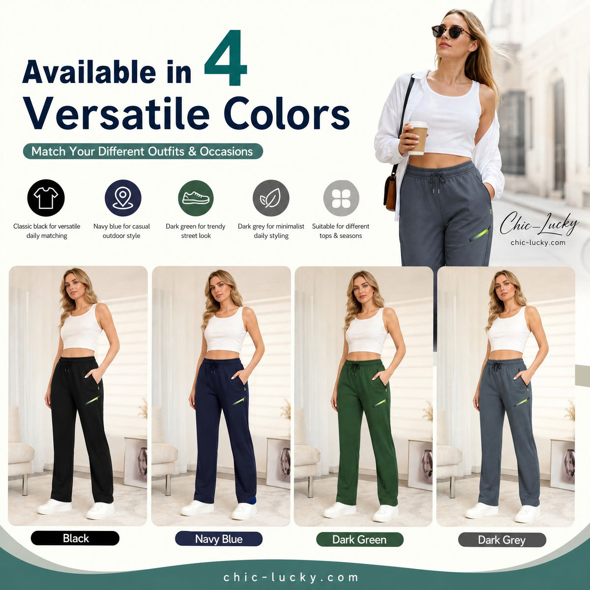 🔥LAST DAY SALE 50% OFF!!🔥Women’s Straight-Leg Cargo Trousers – Elastic Waist, 6-Pocket Casual Pants for Work, Travel & Everyday Wear 👖✨