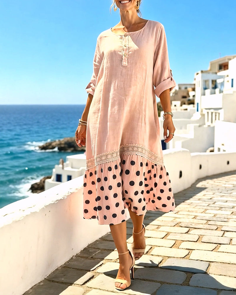 Polka Dot Fashionable Loose Dress