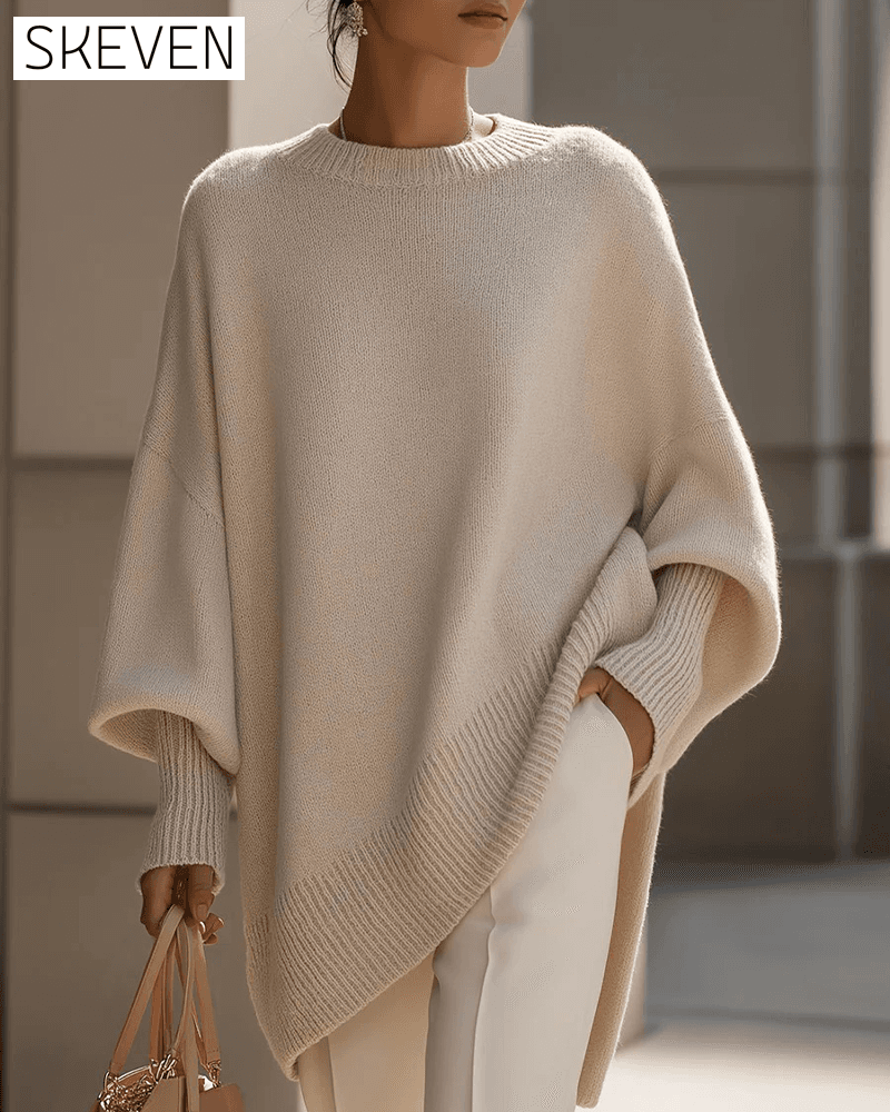 Round Neck Loose Mid-Length Jumper