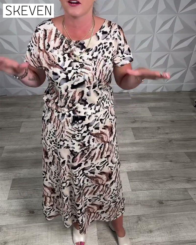 Round Neck Zebra Print Dress