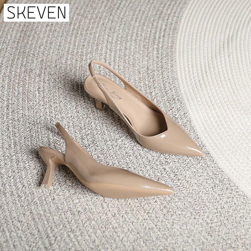 einfarbige, elegante, spitze High Heels